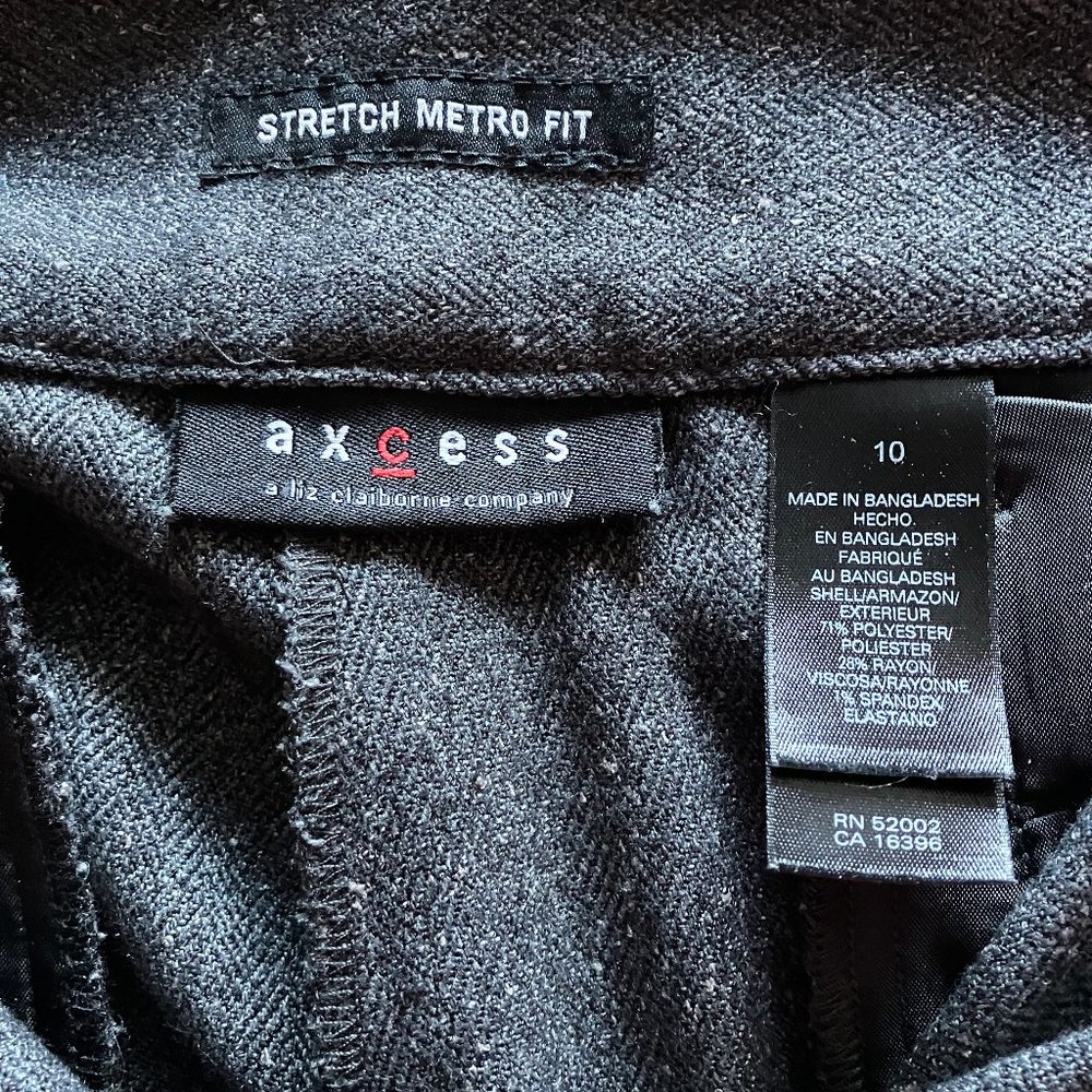 Vintage Axcess (Liz Claiborne) Dark Gray Tweed Dress Pants - Size 10 - Picture 6 of 8